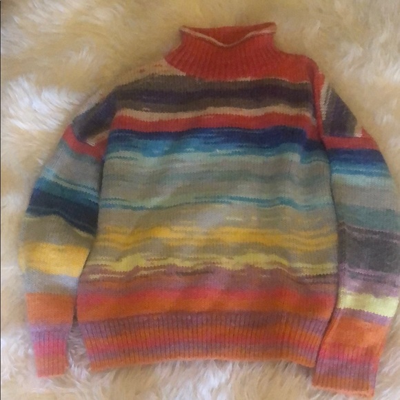 GAP | Rainbow Colorful Stripe Mock Sweater - Picture 9 of 10